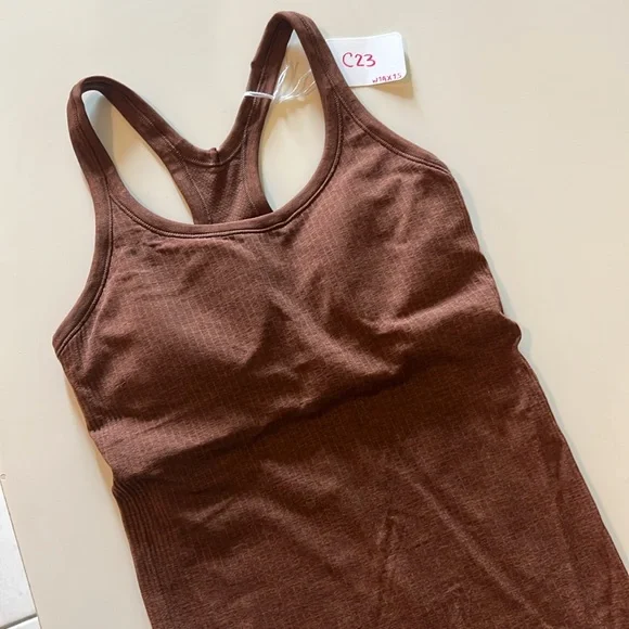 Lululemon Ebb To Street Tank II, Ribbed w Built in Bra, Rustic Clay, Size 4 - Picture 2 of 7